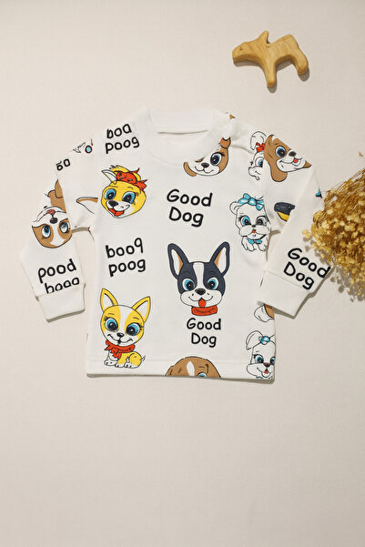 Vivolas 100% Cotton Baby Set with Snap Fasteners on the Shoulders, Unisex, 2-Piece, Top and Bottom, Monthly Sizes 3-6-9-12 Months