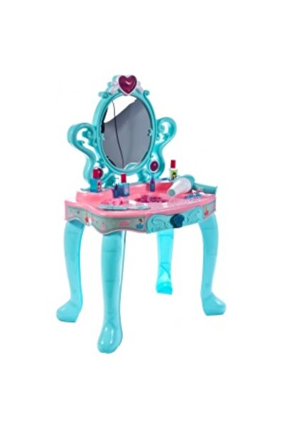 CREATIVE Make-Up Table with Mirror for Children 3+, Lights and Sounds, 14 Accessories, 45 x 30 x 72 cm, Turqu