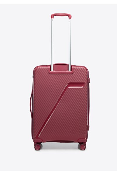Wittchen Men's Diagonal Striped Polypropylene Suitcase Set Burgundy Burgundy Polypropylene