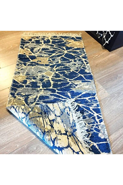 OEM Traditional double-sided rug, 80 x 125 cm, blue and cream - Geometric 2