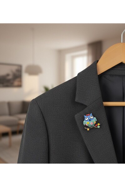 Pinkar Studio Renkli Baykuş Broş