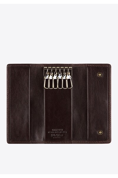 Wittchen Men's Leather Key Case with Monogram Brown Leather