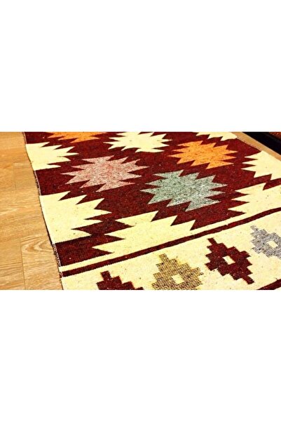 OEM Traditional woven double-sided rug 80x125 cm, red and cream, model Rustic