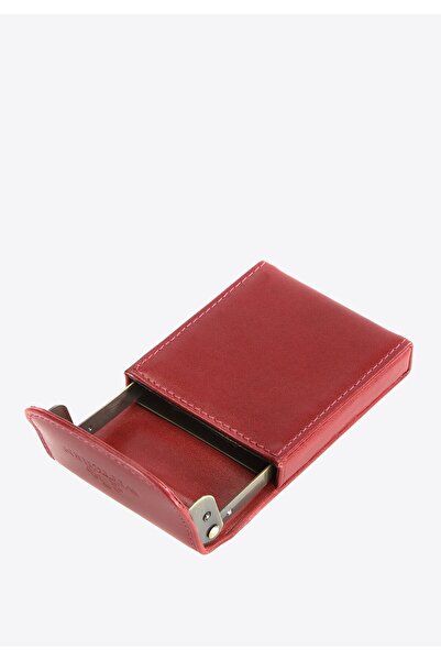Wittchen Men's Leather Business Card Case, Metal Red, Leather