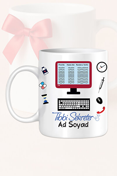 Ver-O Baskı Tıbbi Sekreter Tasarımlı Kupa Bardak Hastane Doktor Hemşire