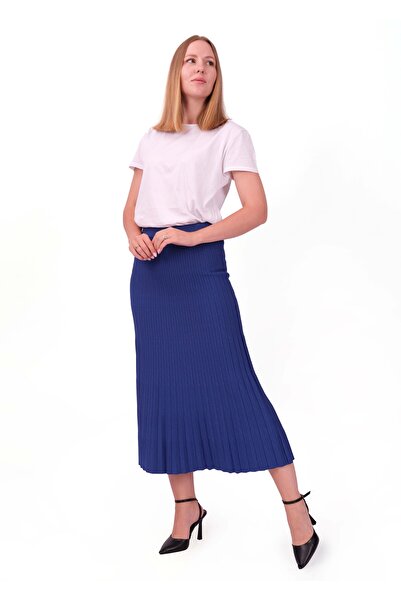 First Örme Kadın pliseli triko etek