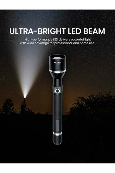 Ogera مصباح يدوي LED قابل لإعادة الشحن 3SC - مصباح تكتيكي عالي السطوع