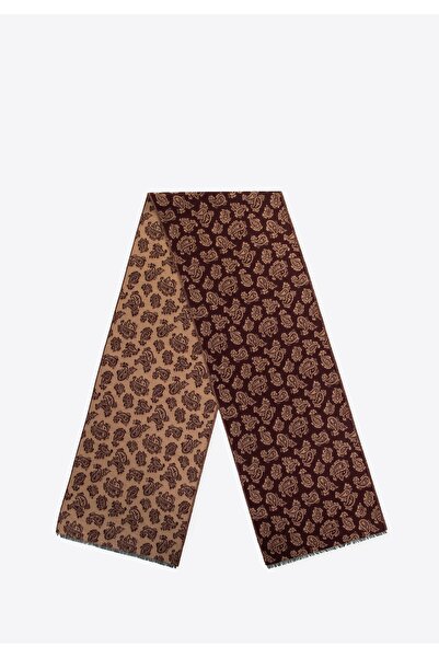 Wittchen Men's Paisley Scarf Burgundy and Beige Burgundy and Beige Acrylic