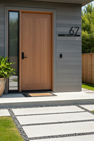 ZenoraHome Kişiye Özel Metal Kapı Numarası ve Aile İsimliği – Modern Dış Meka...