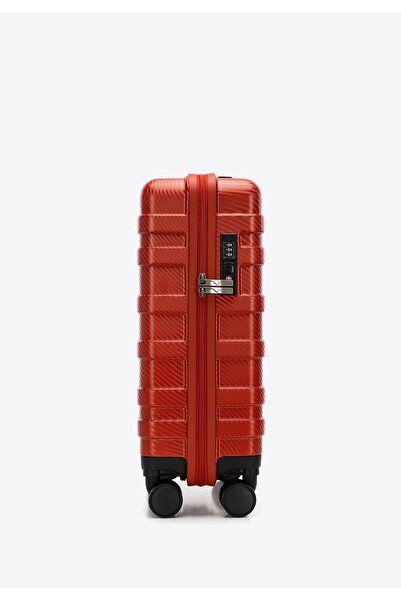 Wittchen Men's Polycarbonate Cabin Suitcase with Horizontal Stripes Red Polycarbonate