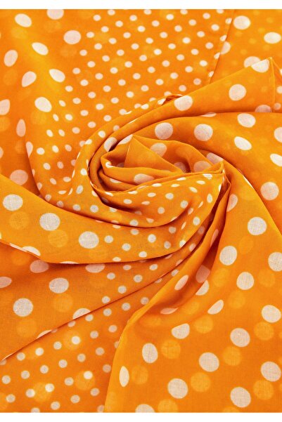 Wittchen Women's scarf with polka dots and orange and white polka dots, orange and white polyester