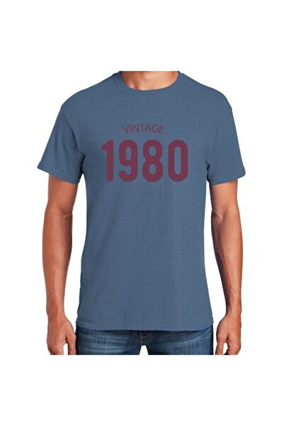 Tricou Destept Tricou personalizat vintage 1980, albastru, 2XL