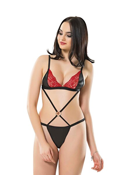 Sistina Mtxdpn Black Red Bra Set - 6585 - (220608) Size Standard
