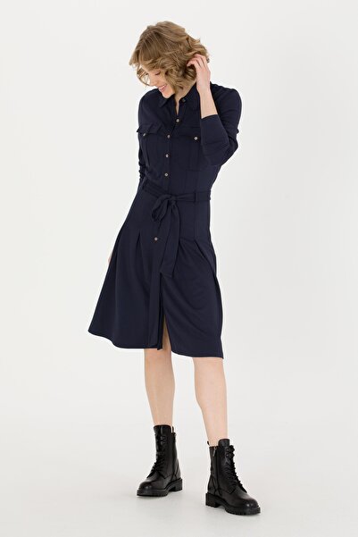 U.S. Polo Assn. Kadın Lacivert Örme Elbise