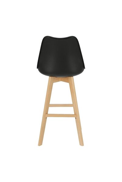 QMOBILI TORI BAR bar stool - Black, PP shell, faux leather seat, beech legs