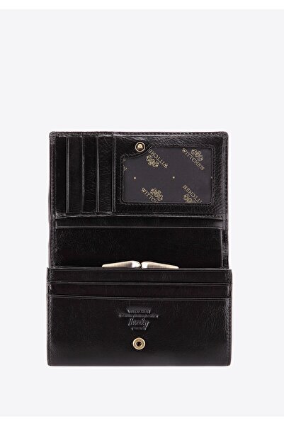 Wittchen Women's Leather Wallet with Clip Pocket, Black, Leather