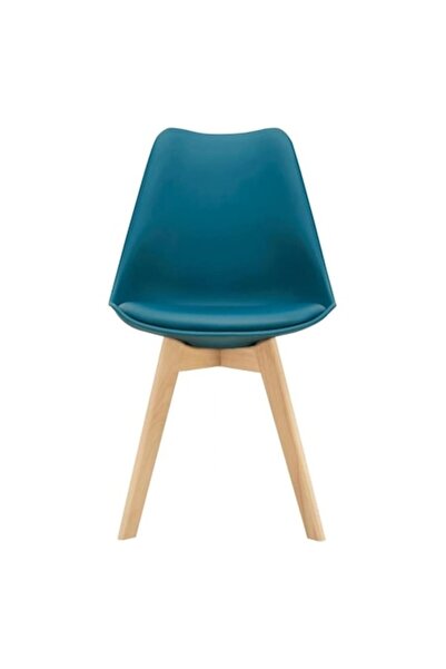 QMOBILI Scaun de bucătărie/sufragerie Tori turcoaz închis, corp PP, șezut din...