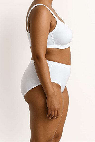 enmodaiçgiyim White Stitch-Free Cotton Shaping / Sculpting Bra - Wire Free, Sponge Free, Breathable, Everyday