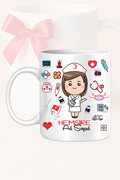 Ver-O Baskı كوب بتصميم شعر قصير للممرضة