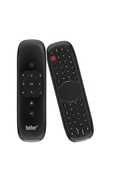 halber W2 Smart Remote — Full QWERTY Keyboard, Air Mouse, Touchpad, Microphone (Black)