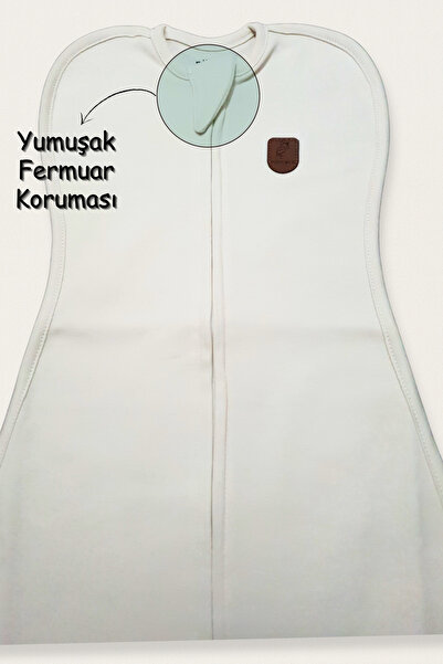 Nilmera Bebek Uyku Tulumu 3-6 Ay - %100 Pamuk Terletmeyen Bebek Kundak Organik, Fermuarlı Yenidoğan Kundak