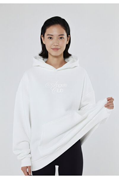 CC STORE Hanorac cu glugă Angel Halo, spate și față, cu imprimeu Winter Fleece Thick Swea tricou