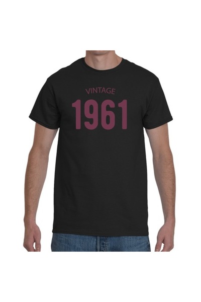 Tricou Destept Tricou personalizat Vintage 1961, NEGRU, mărimea 3XL