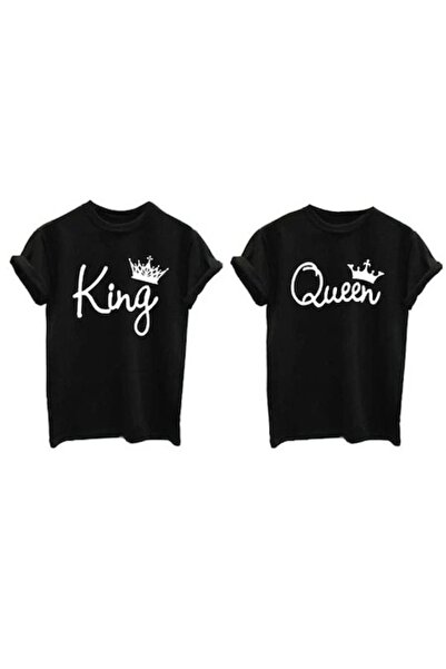 GHIFTERY SHOP Set de tricouri de familie, Rege și Regină, Negru, Bumbac, M