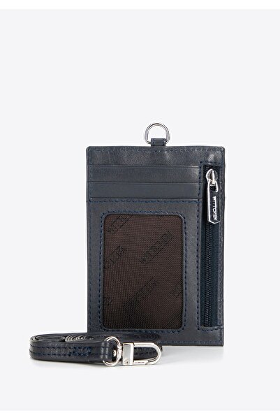 Wittchen Men's Card Holder in Genuine Leather with a Strap Dark Gray Dark Gray Genuine Leather