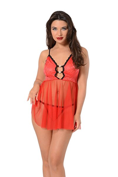 Sistina Cămașă de noapte din șifon roșu MTXDPN - 659 - (214843) Mărimea S/M