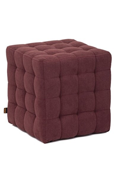 QMOBILI BUMP Ottoman Stool, Burgundy, Water-resistant Fabric, Cube