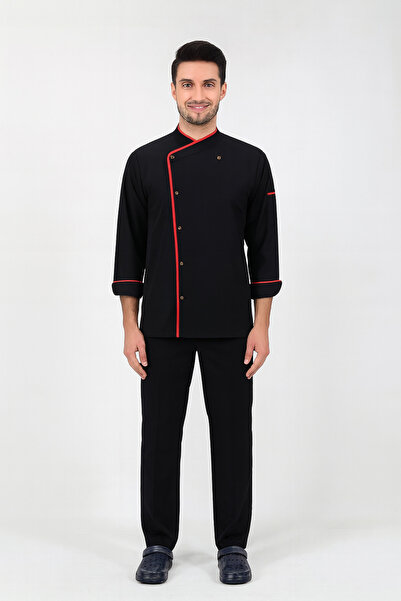 TIPTEKS Classic Men's Long Sleeve Chef Jacket and Pants Set