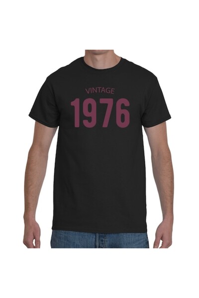 Tricou Destept Tricou personalizat Vintage 1976, negru, XL