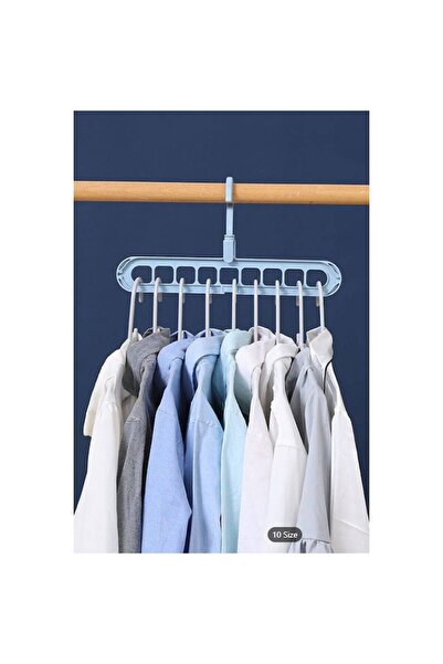 Doty MultiHanger Doty.ro® clothes hanger organizer, 9 slots, 32 cm, blue, creative design