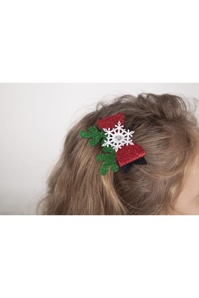 Melekpare Girl's Long Sleeve Snow-Themed Winter Red Christmas New Year Concept Salopet Dress with Buckle Gift