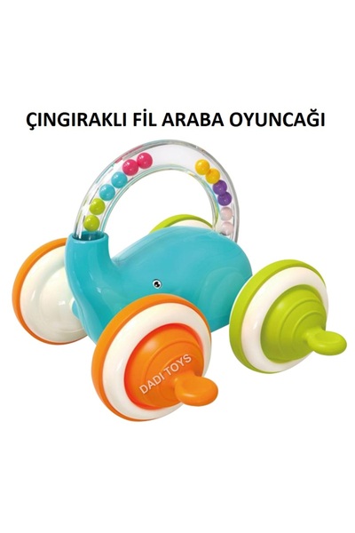 tutobaby Çıngıraklı Fil Araba Oyuncağı