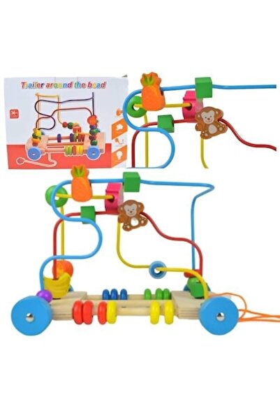 MAKSIK Set de jucării educative pentru copii, MAKSIK din lemn, 17x14x9 cm, mu...