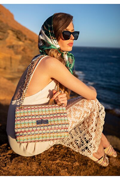 Wittchen Women's crossbody bag with a braided chain, multicolor, polypropylene