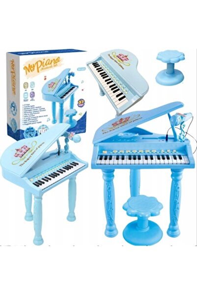 MAKSIK Pian electric pentru copii, Maksik, 37 clape, microfon, set complet, 40x27cm, efecte luminoase