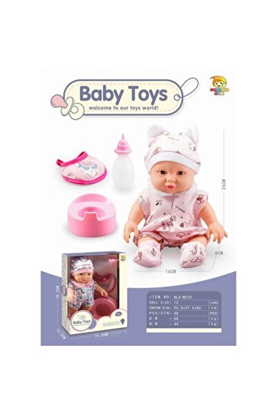 MAKSIK doll set, 26 cm, pink, with feeding and care accessories