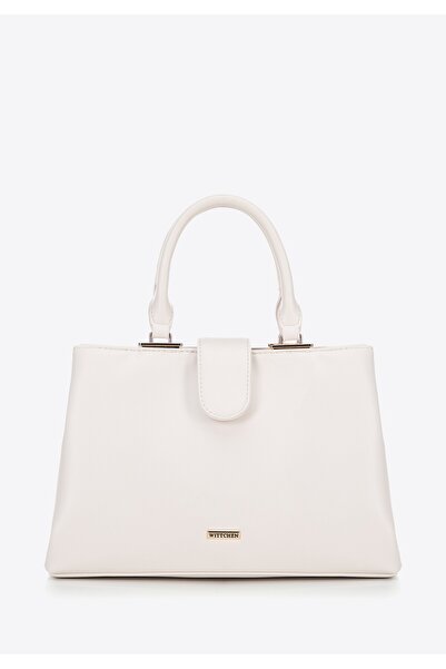 Wittchen Valiză de damă cu două compartimente din imitație de piele, crem, cr...