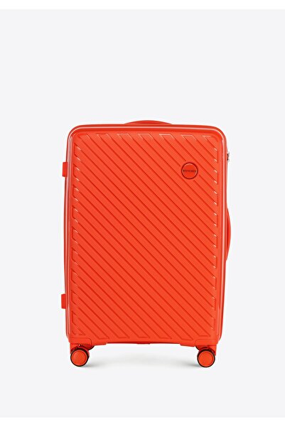 Wittchen Set de valiză bărbătească din polipropilenă cu dungi în relief, portocaliu, portocaliu, polipropilenă
