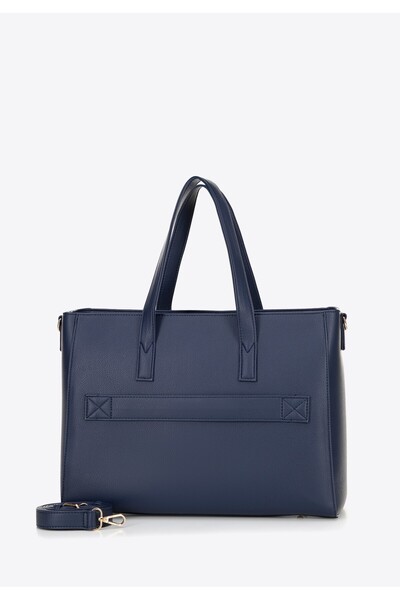 Wittchen Geantă de laptop pentru femei de 16" din imitație de piele, bleumarin, -piele