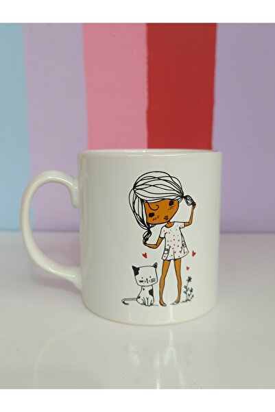 DEKOR ZÜCCACİYE HOME 2-Piece Illustrated Porcelain Mug