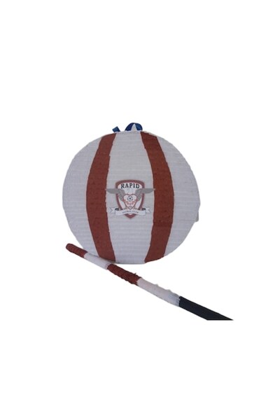 OEM Round pinata with RAPID BUCHAREST crest, 40 cm, white+brown