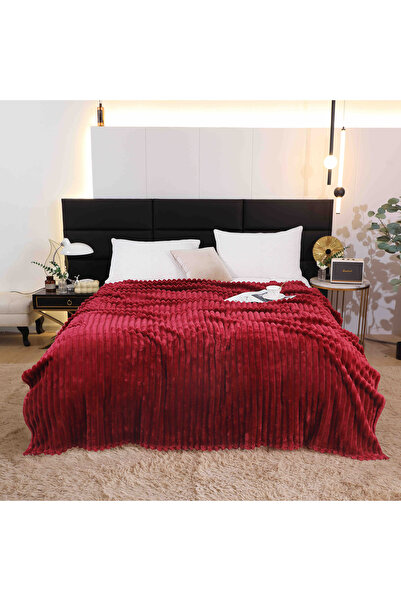 JOJO HOME Αφράτη κουβέρτα cocolino, 200x230cm, ριγέ σχέδιο, κόκκινη