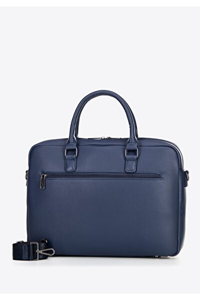 Wittchen Men's 16" Laptop Bag, Imitation Leather, Navy Blue, -leather