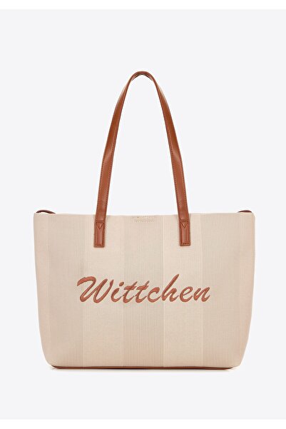 Wittchen Woman's shopper bag with -leather elements, beige and brown, beige a...