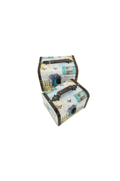 Empire of design Set of two wooden boxes, multicolor, ideal for decoration, to be given as a gift or for storage