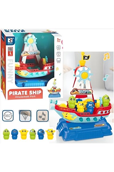 MAKSIK set de jucării interactive — corabie pirat, 6 figurine, efecte luminoa...